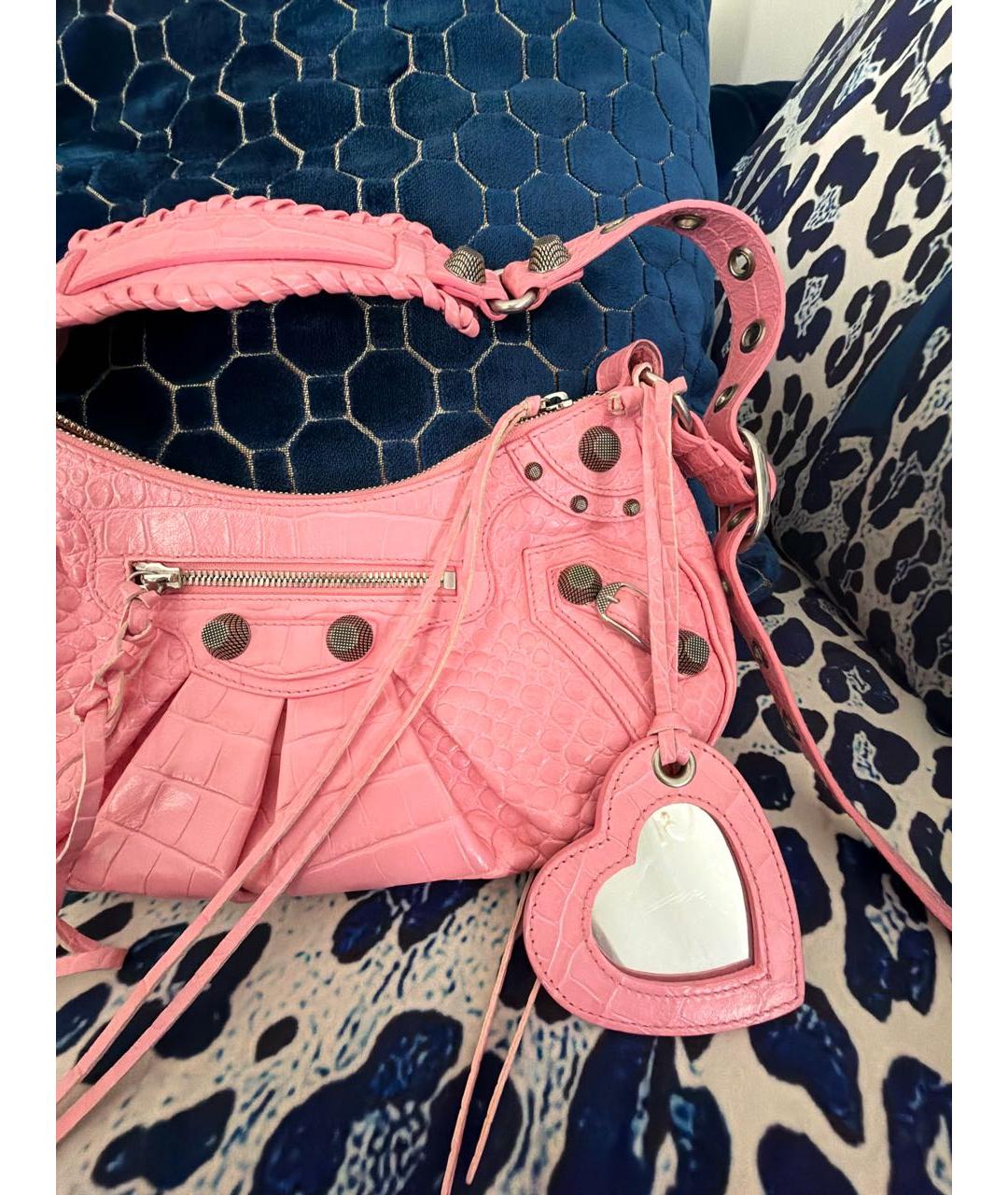 BALENCIAGA Розовая кожаная сумка через плечо, фото 2