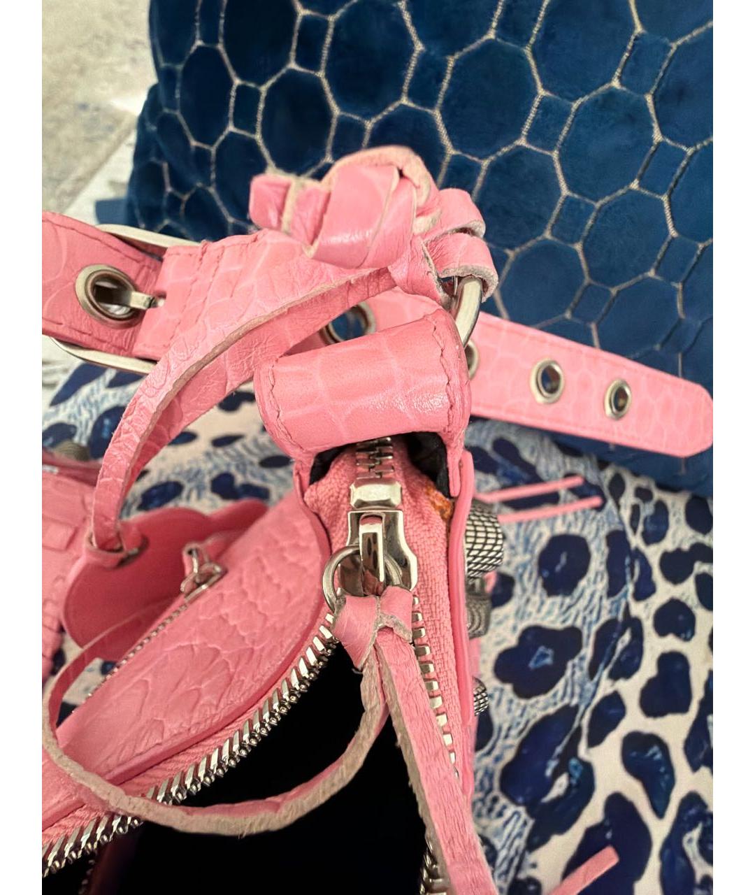 BALENCIAGA Розовая кожаная сумка через плечо, фото 7