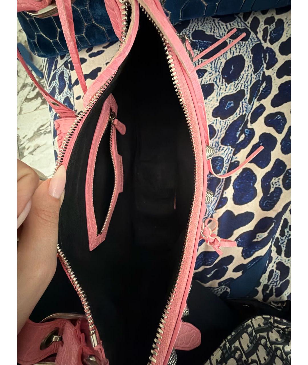 BALENCIAGA Розовая кожаная сумка через плечо, фото 6