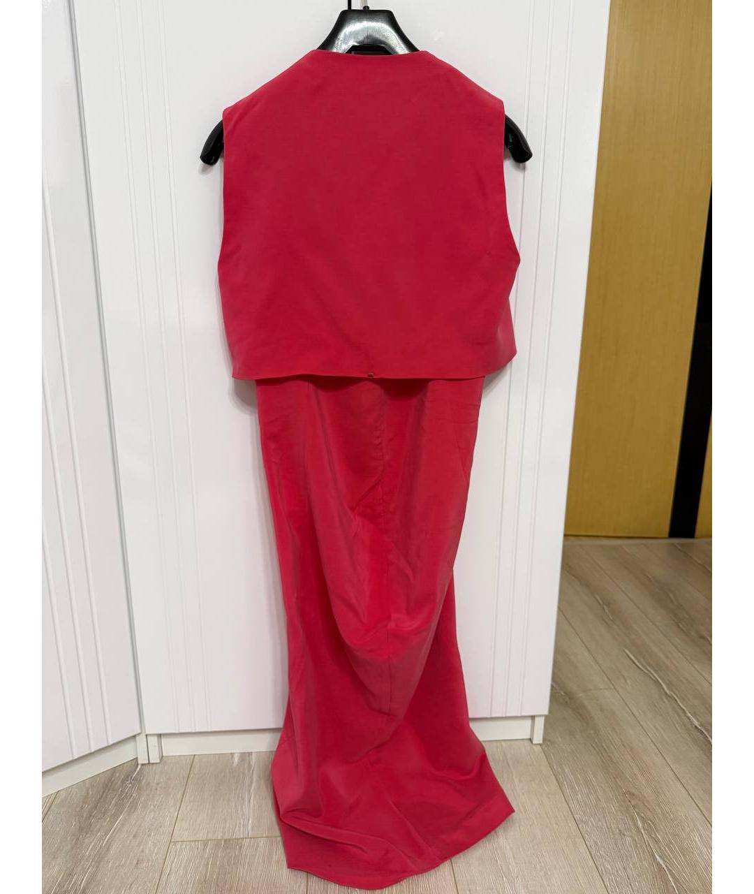 SPORTMAX Розовое шелковое повседневное платье, фото 7