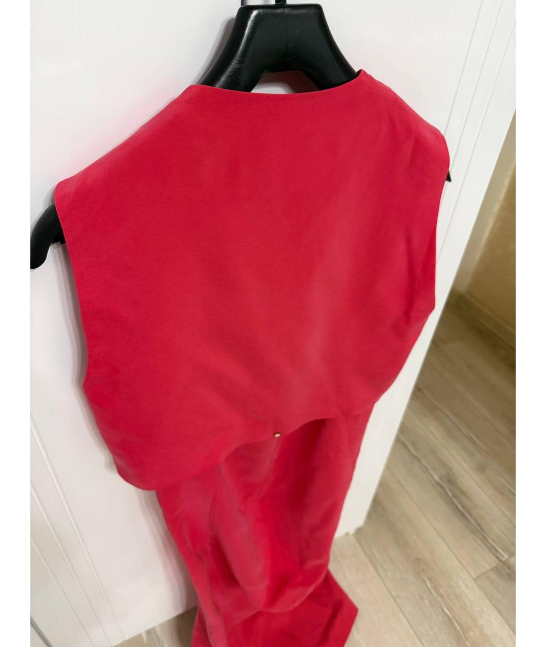 SPORTMAX Розовое шелковое повседневное платье, фото 2