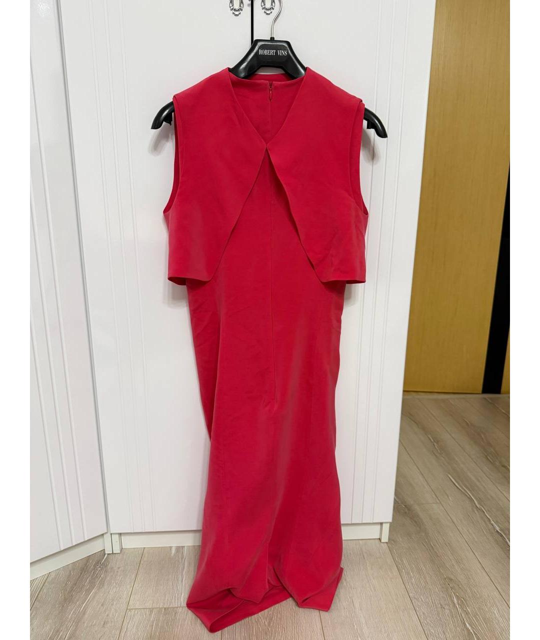 SPORTMAX Розовое шелковое повседневное платье, фото 4