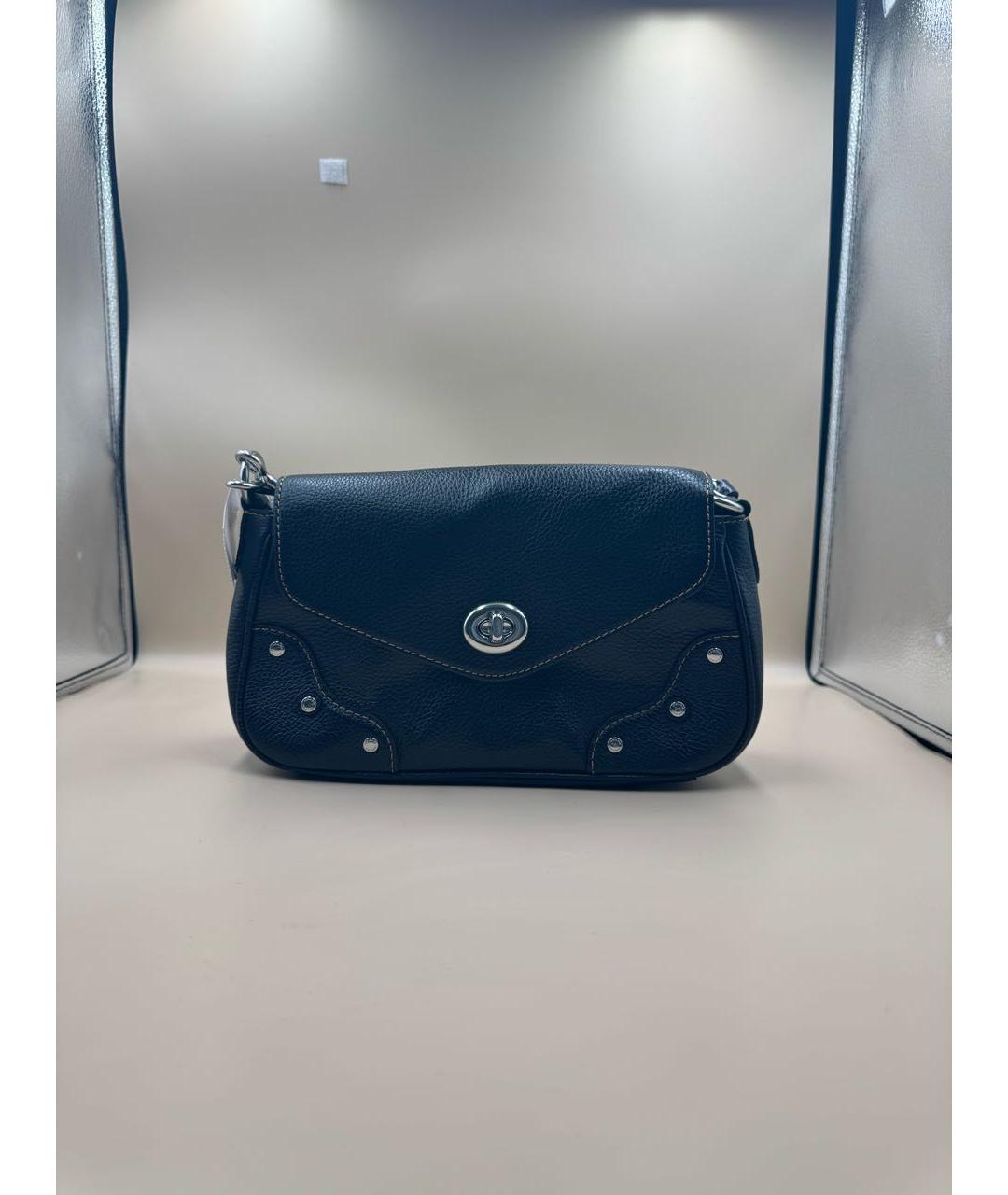 COACH Черная кожаная сумка через плечо, фото 7