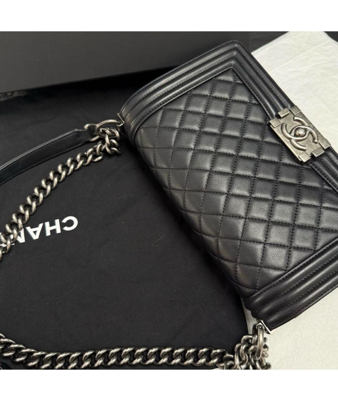 CHANEL Черная кожаная сумка через плечо, фото 4