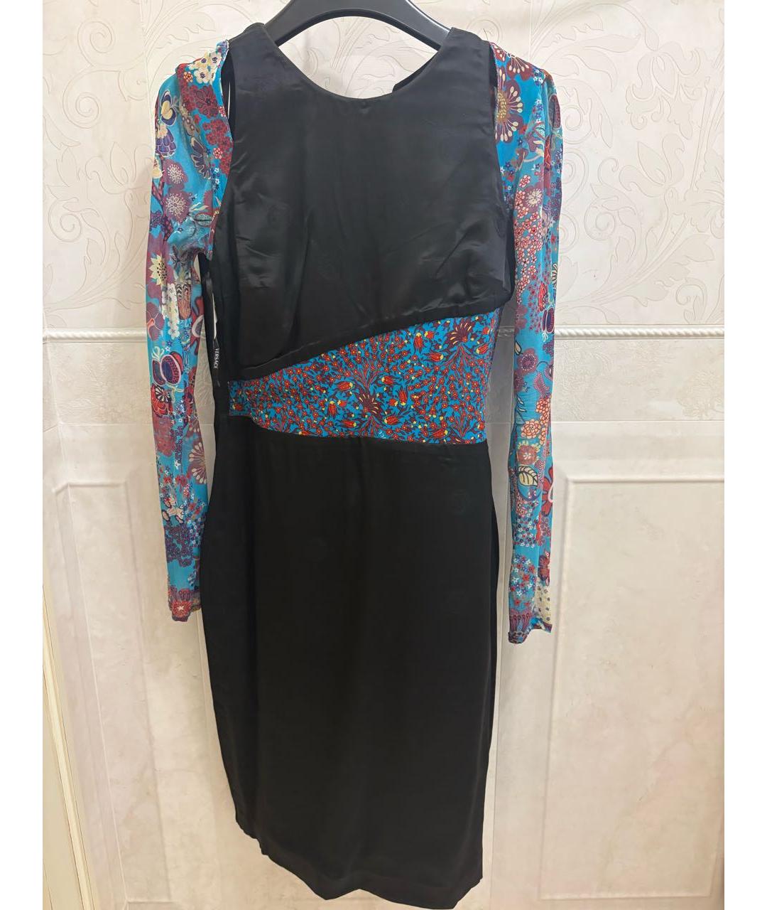 VERSACE Черное вискозное коктейльное платье, фото 3