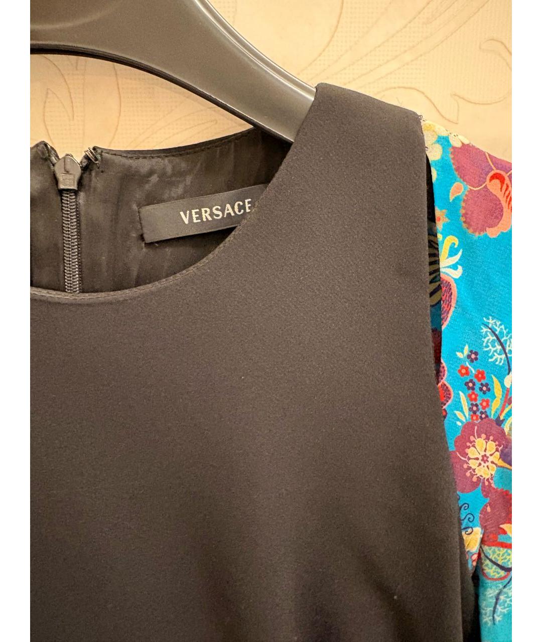 VERSACE Черное вискозное коктейльное платье, фото 4