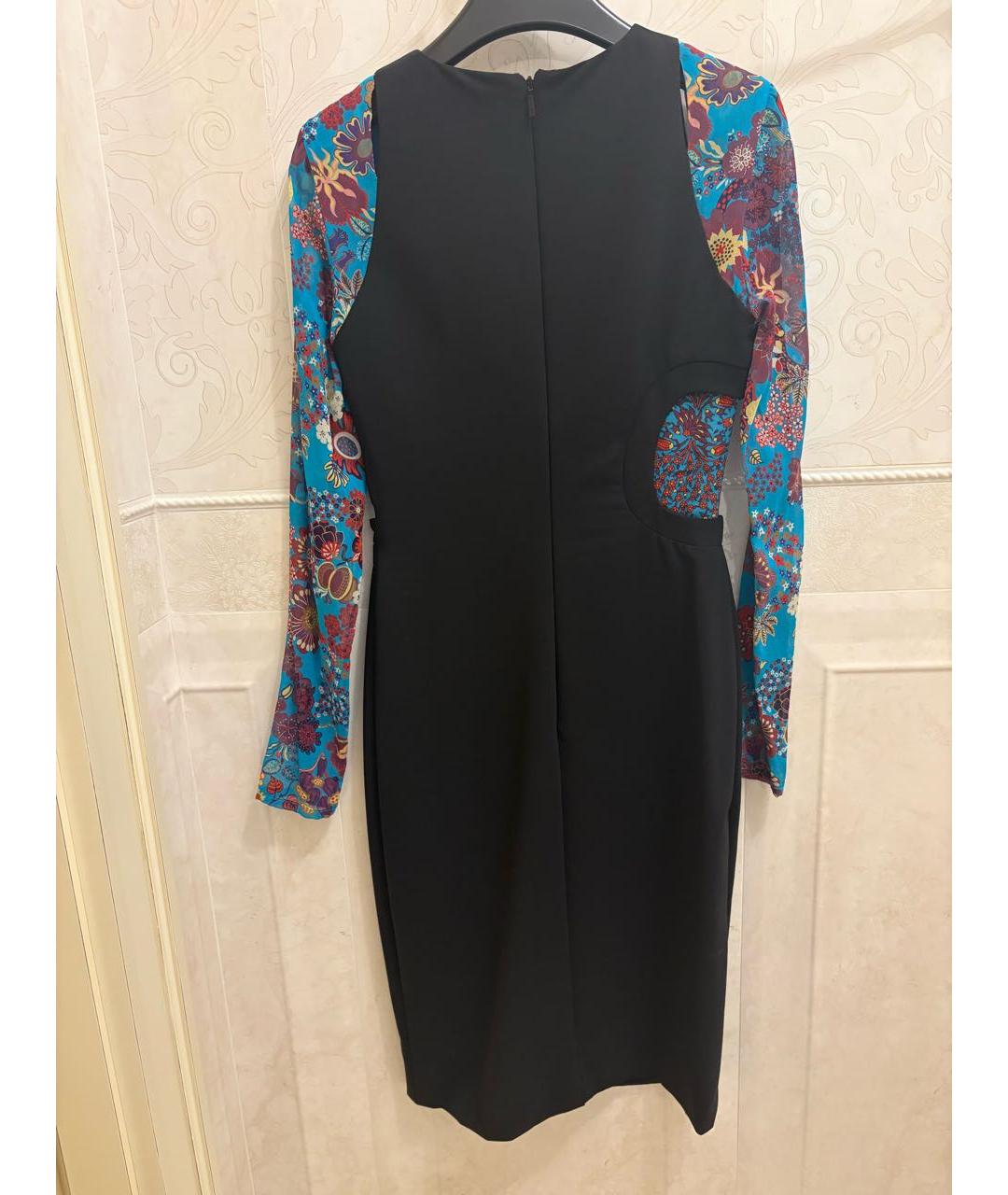 VERSACE Черное вискозное коктейльное платье, фото 2