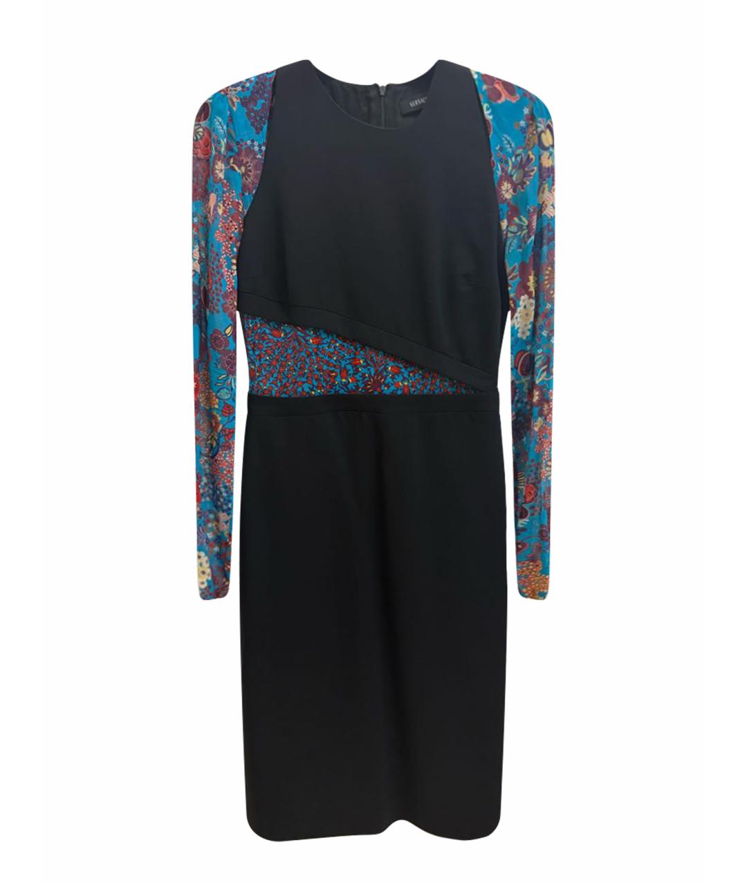 VERSACE Черное вискозное коктейльное платье, фото 1