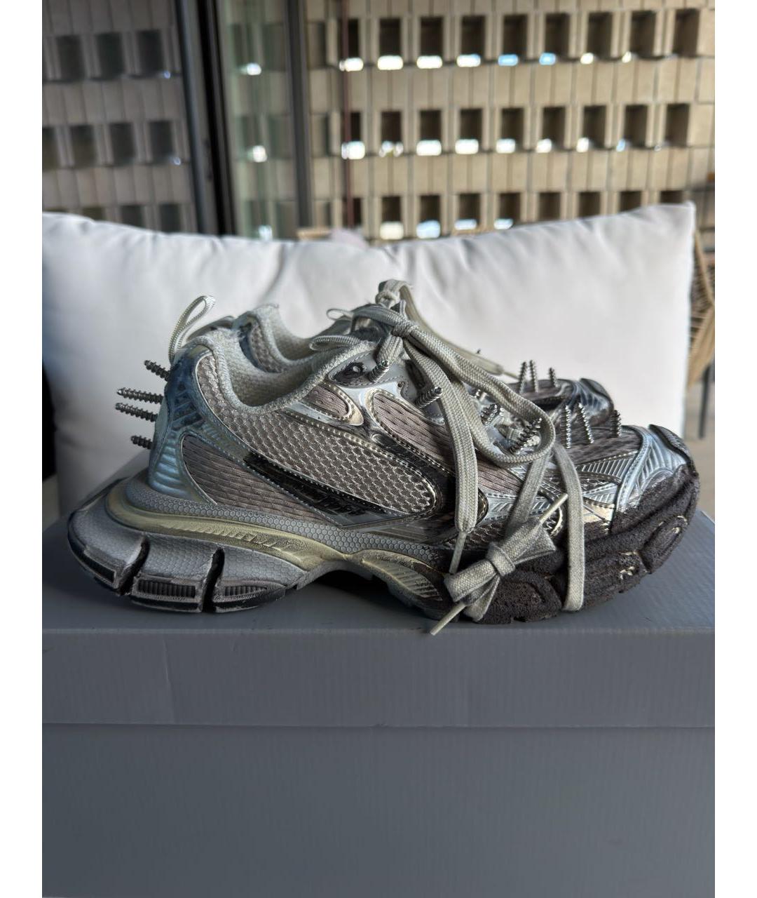 BALENCIAGA Бежевые текстильные низкие кроссовки / кеды, фото 4