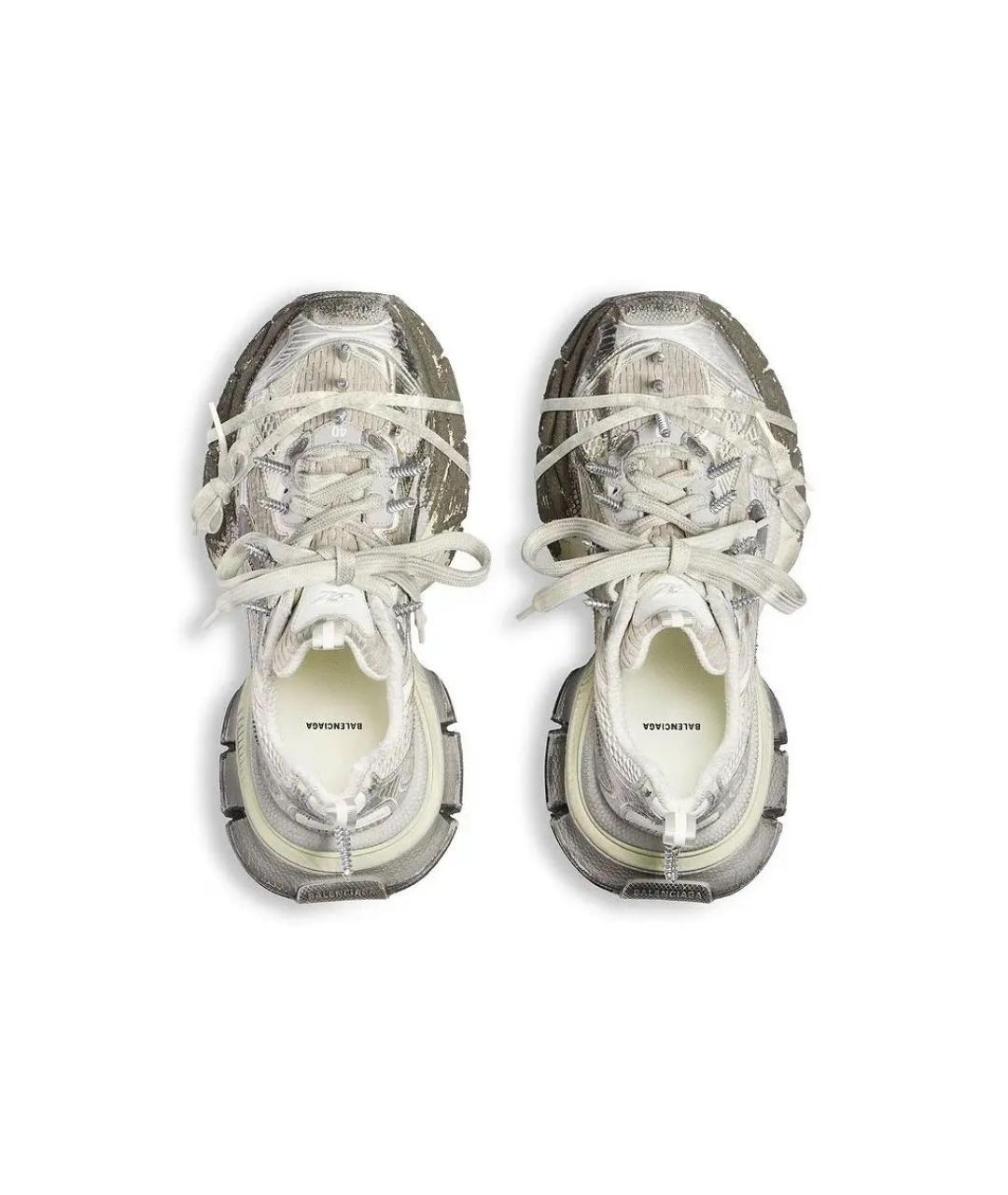 BALENCIAGA Бежевые текстильные низкие кроссовки / кеды, фото 6