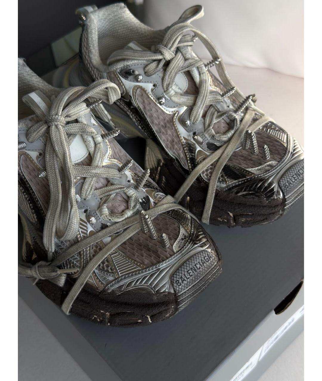 BALENCIAGA Бежевые текстильные низкие кроссовки / кеды, фото 2