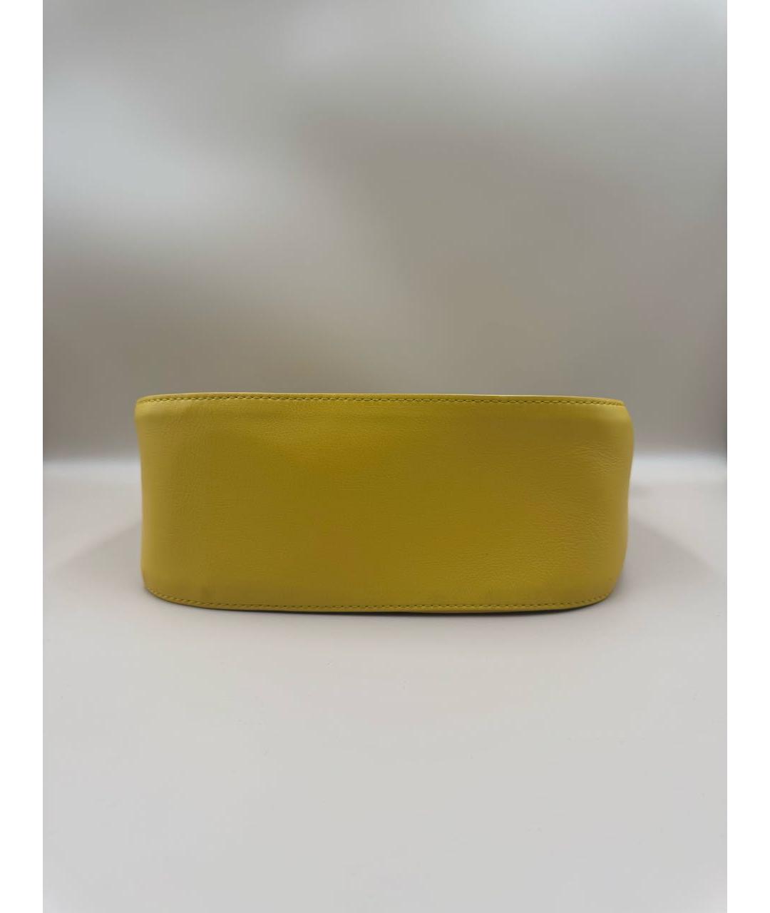 DKNY Желтая кожаная сумка через плечо, фото 5