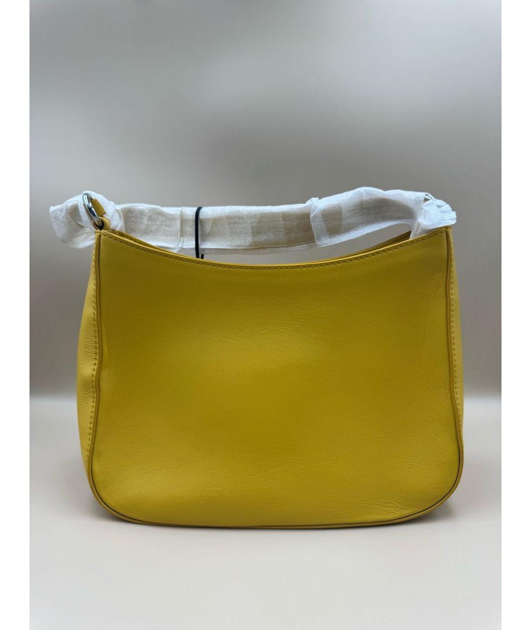 DKNY Желтая кожаная сумка через плечо, фото 2