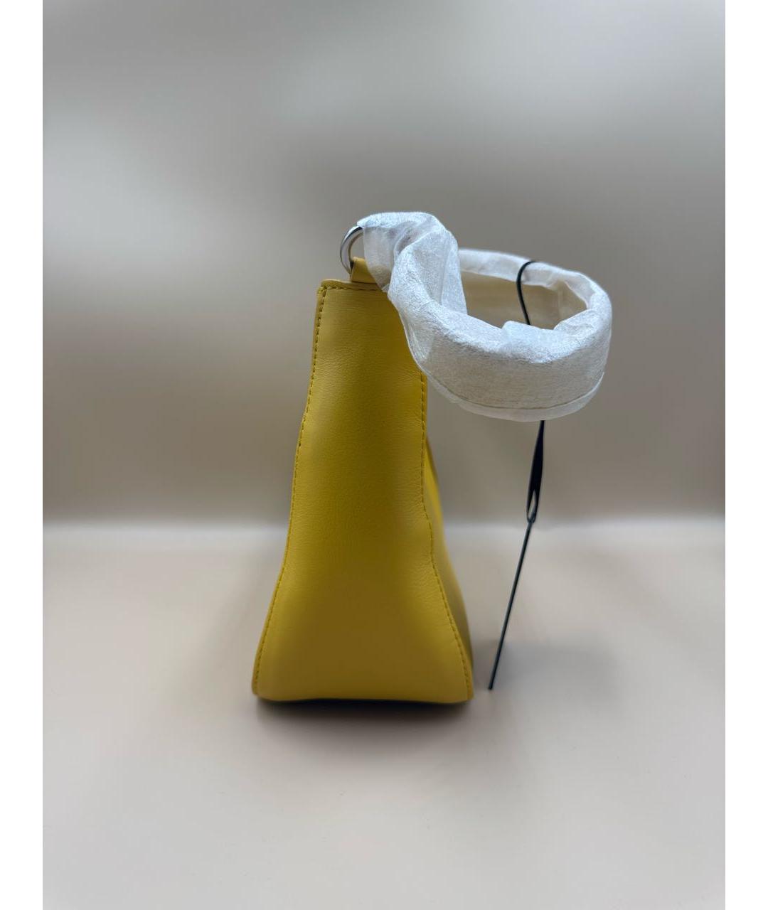 DKNY Желтая кожаная сумка через плечо, фото 4