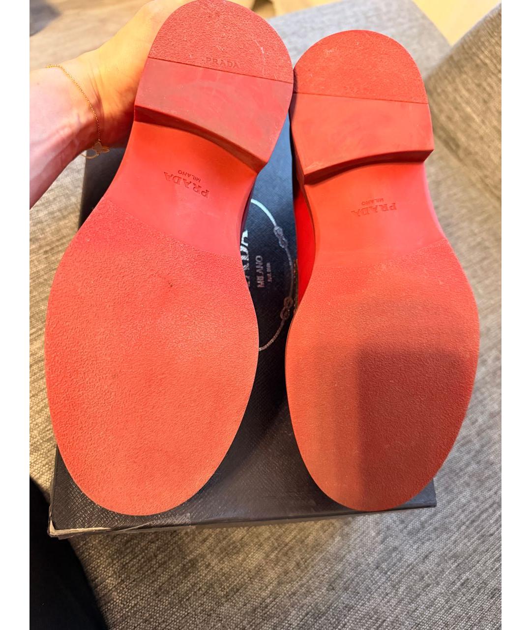 PRADA Красные кожаные лоферы, фото 6