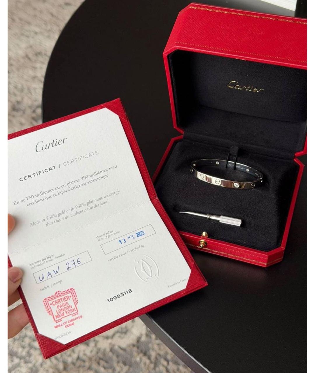CARTIER Белый браслет из белого золота, фото 2