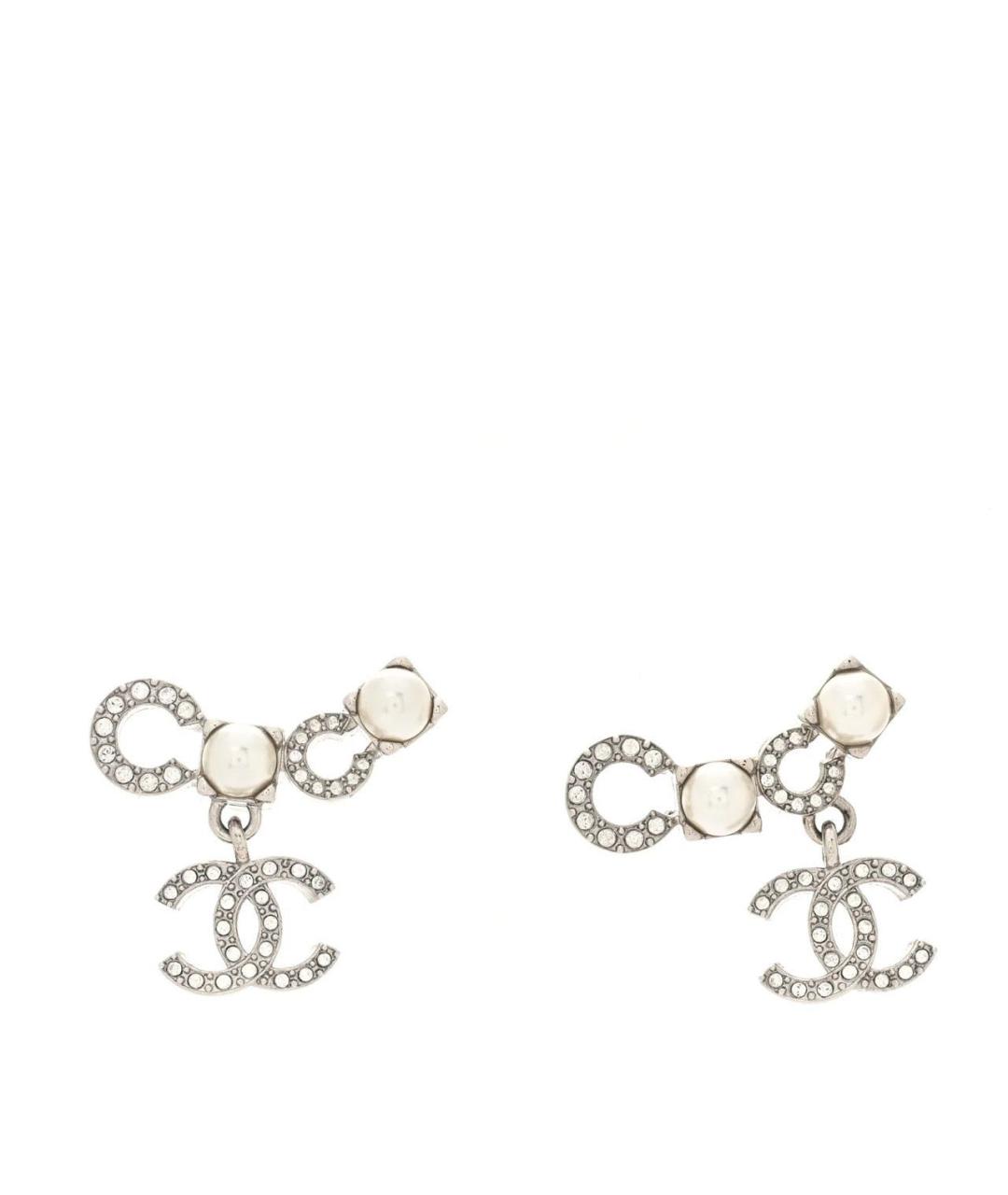 CHANEL Серебряные металлические серьги, фото 1