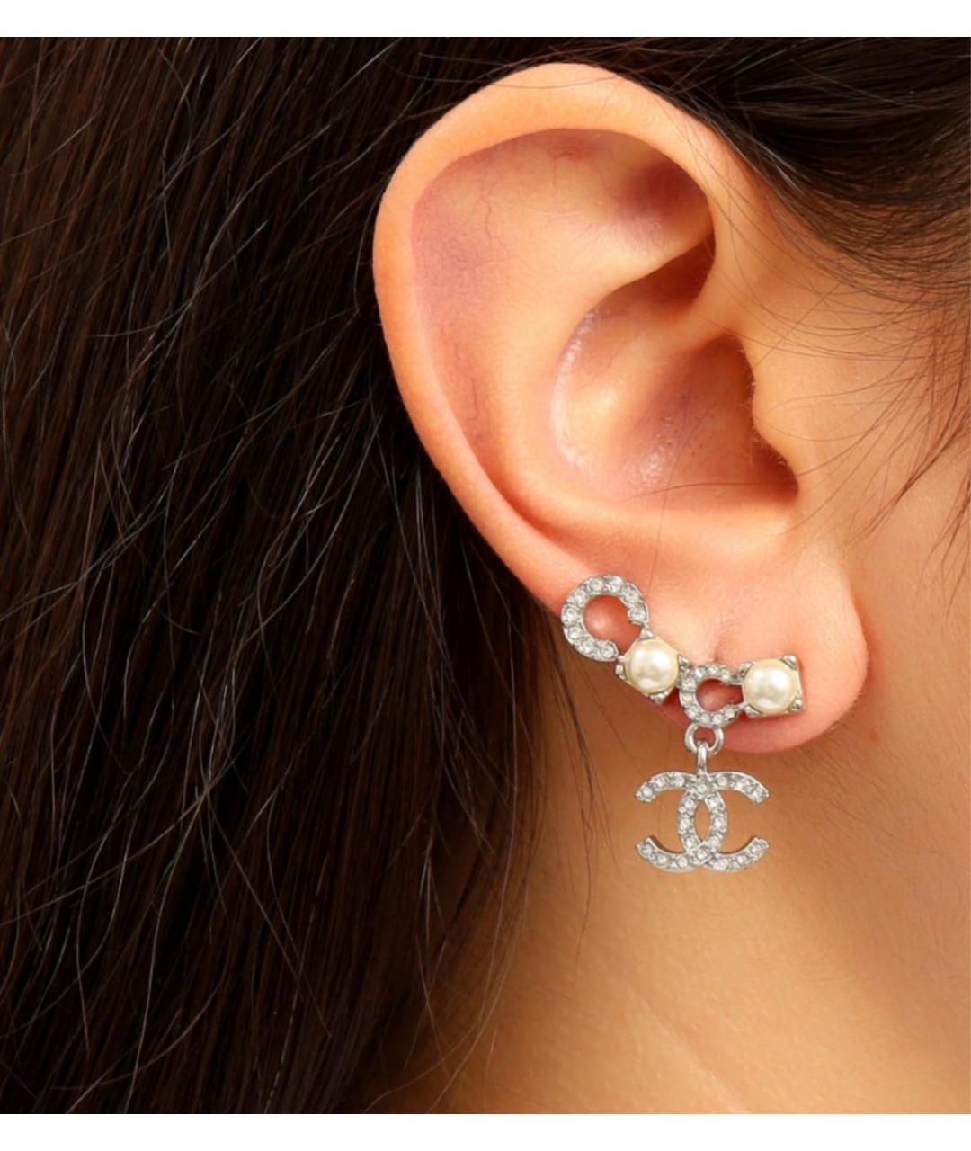 CHANEL Серебряные металлические серьги, фото 3