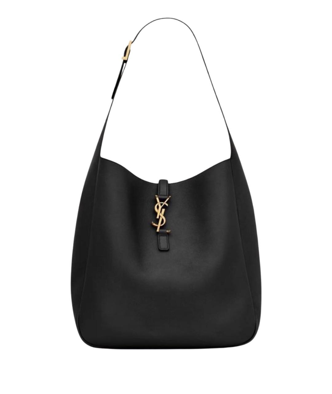 SAINT LAURENT Черная кожаная сумка тоут, фото 1