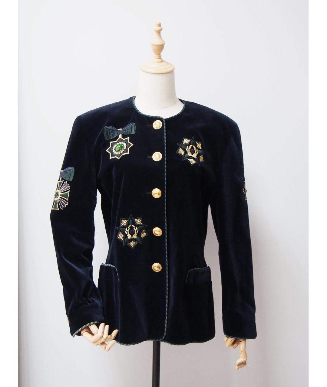 ESCADA Темно-синий бархатный жакет/пиджак, фото 7