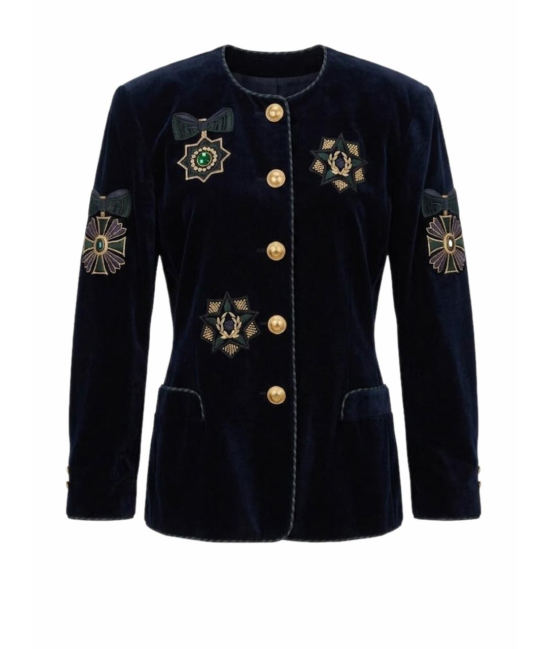 ESCADA Темно-синий бархатный жакет/пиджак, фото 1