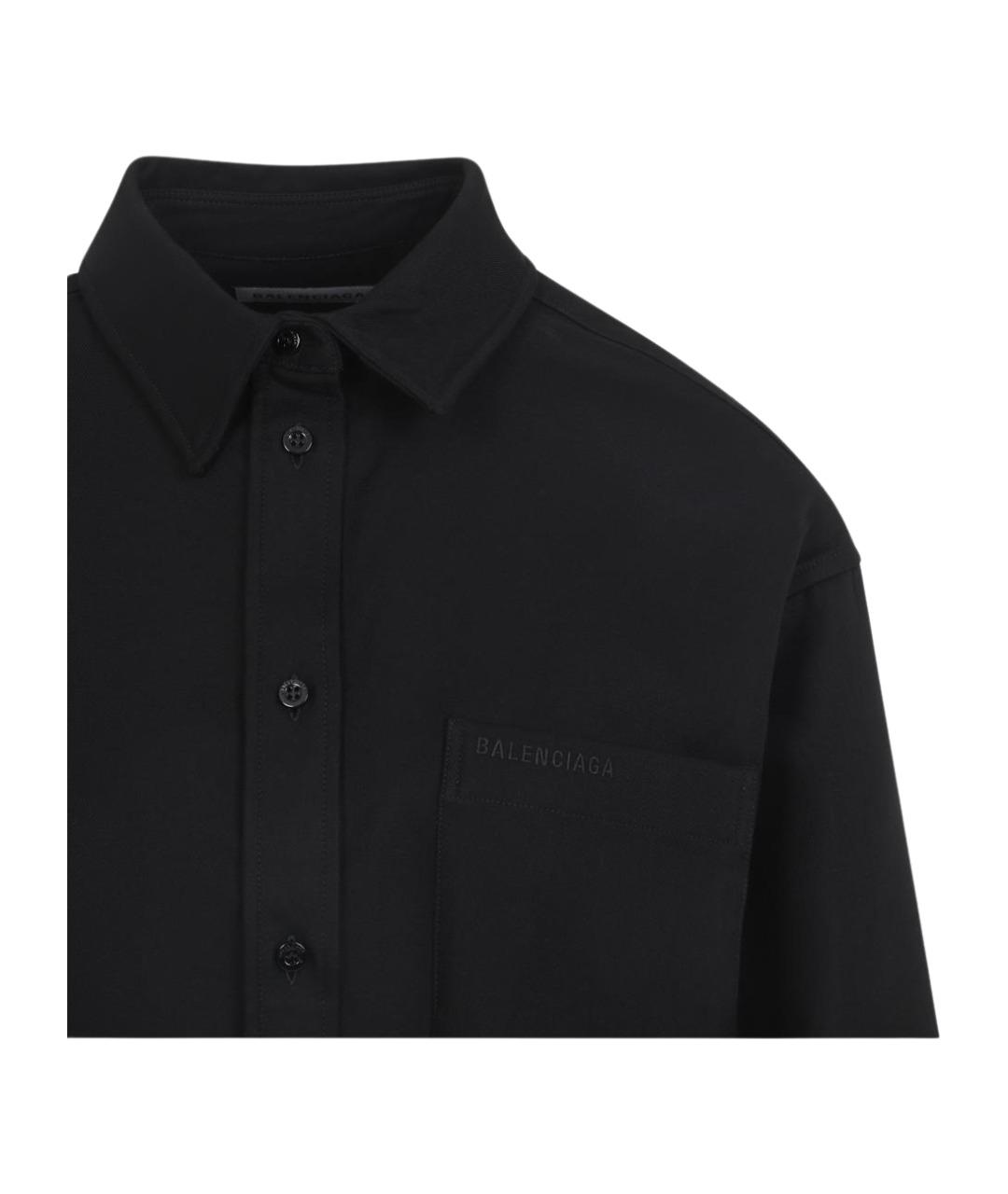 BALENCIAGA Черная хлопковая рубашка, фото 3