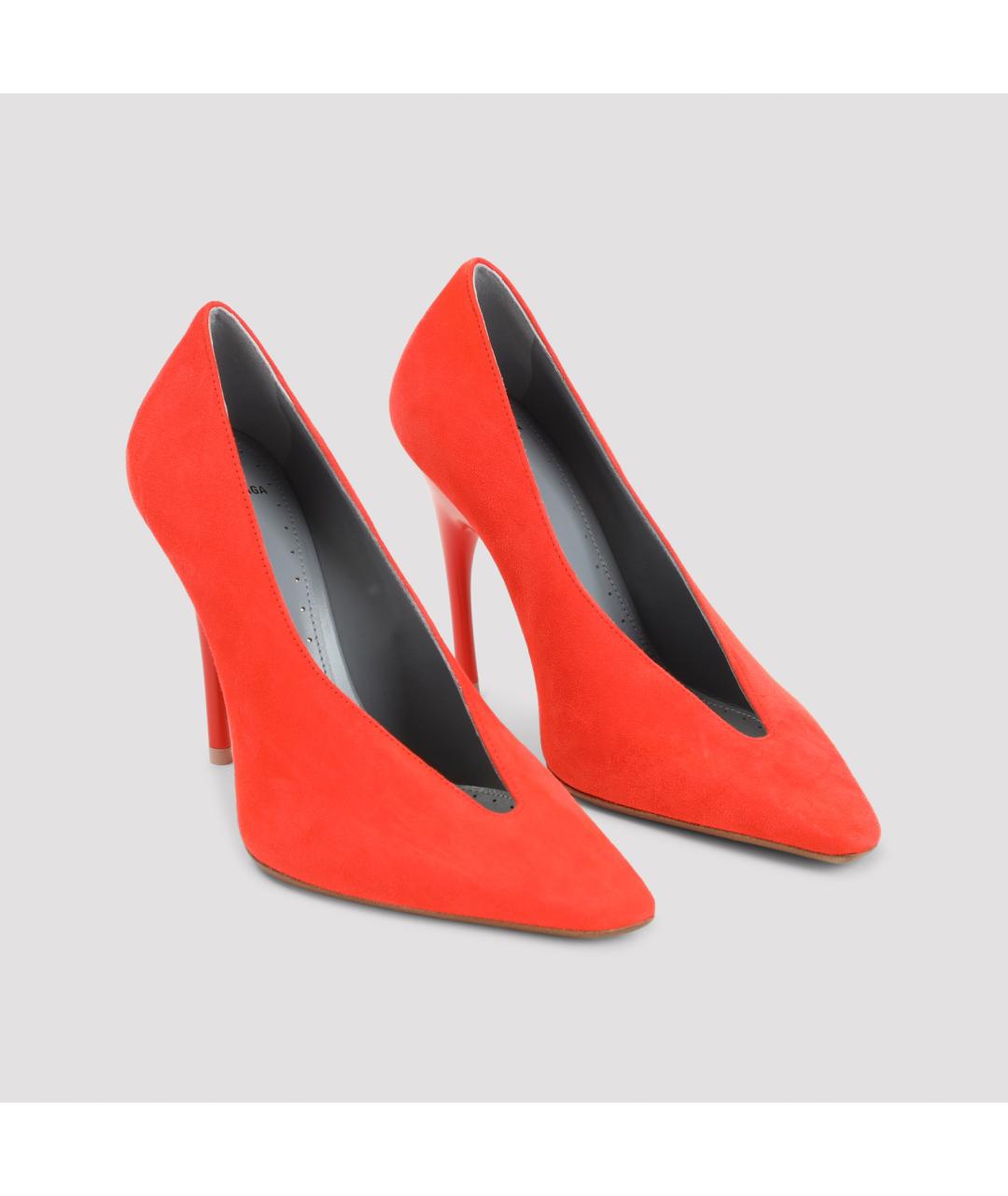 BALENCIAGA Коралловые замшевые туфли, фото 3