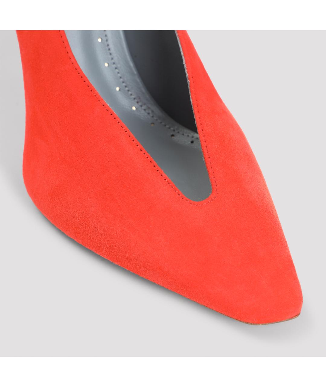 BALENCIAGA Коралловые замшевые туфли, фото 4