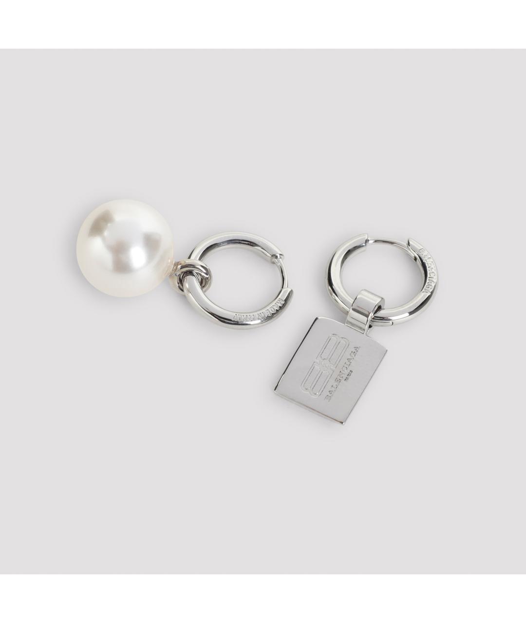 BALENCIAGA Серебряные металлические серьги, фото 3