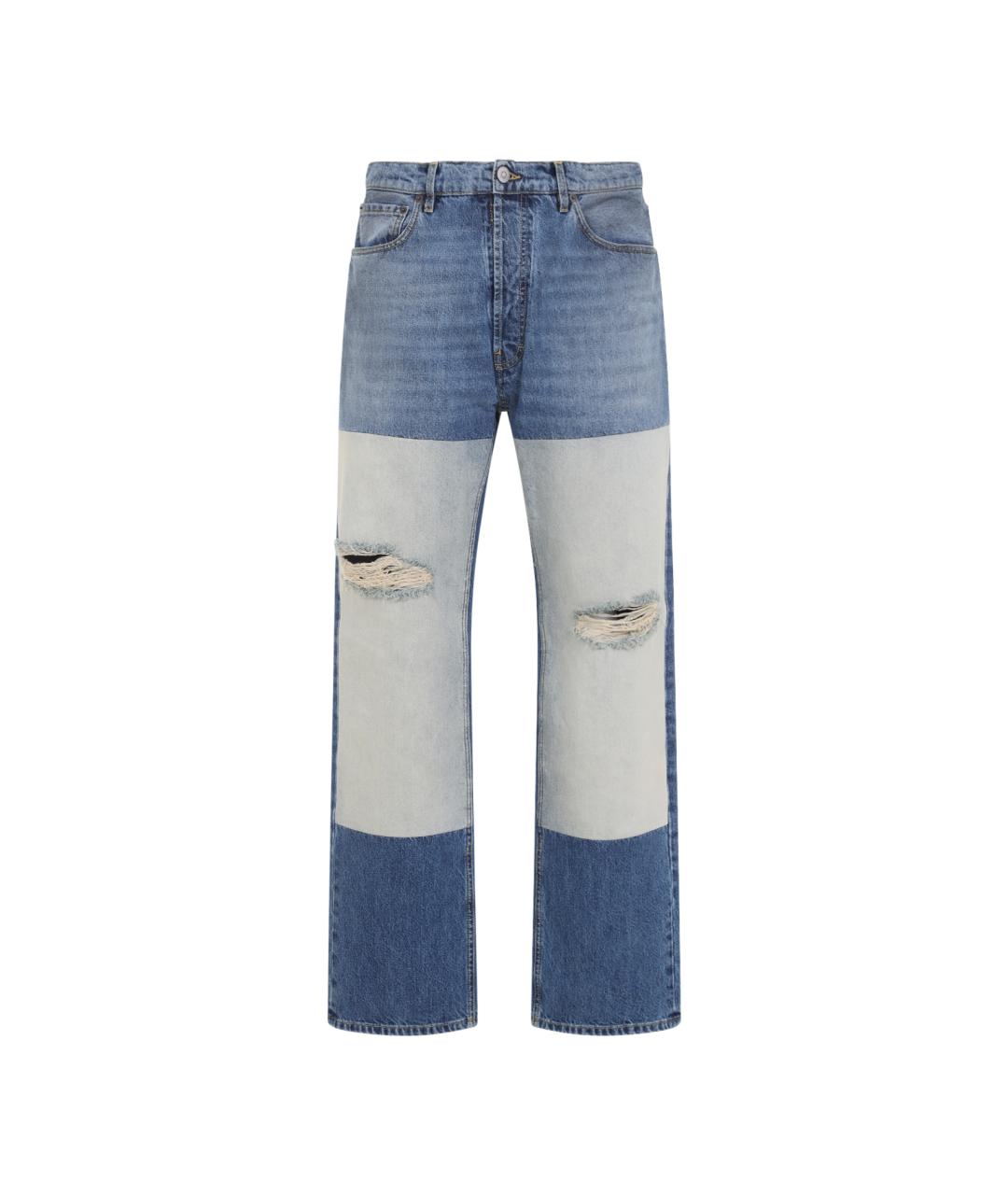 MAISON MARGIELA Синие хлопковые прямые джинсы, фото 2