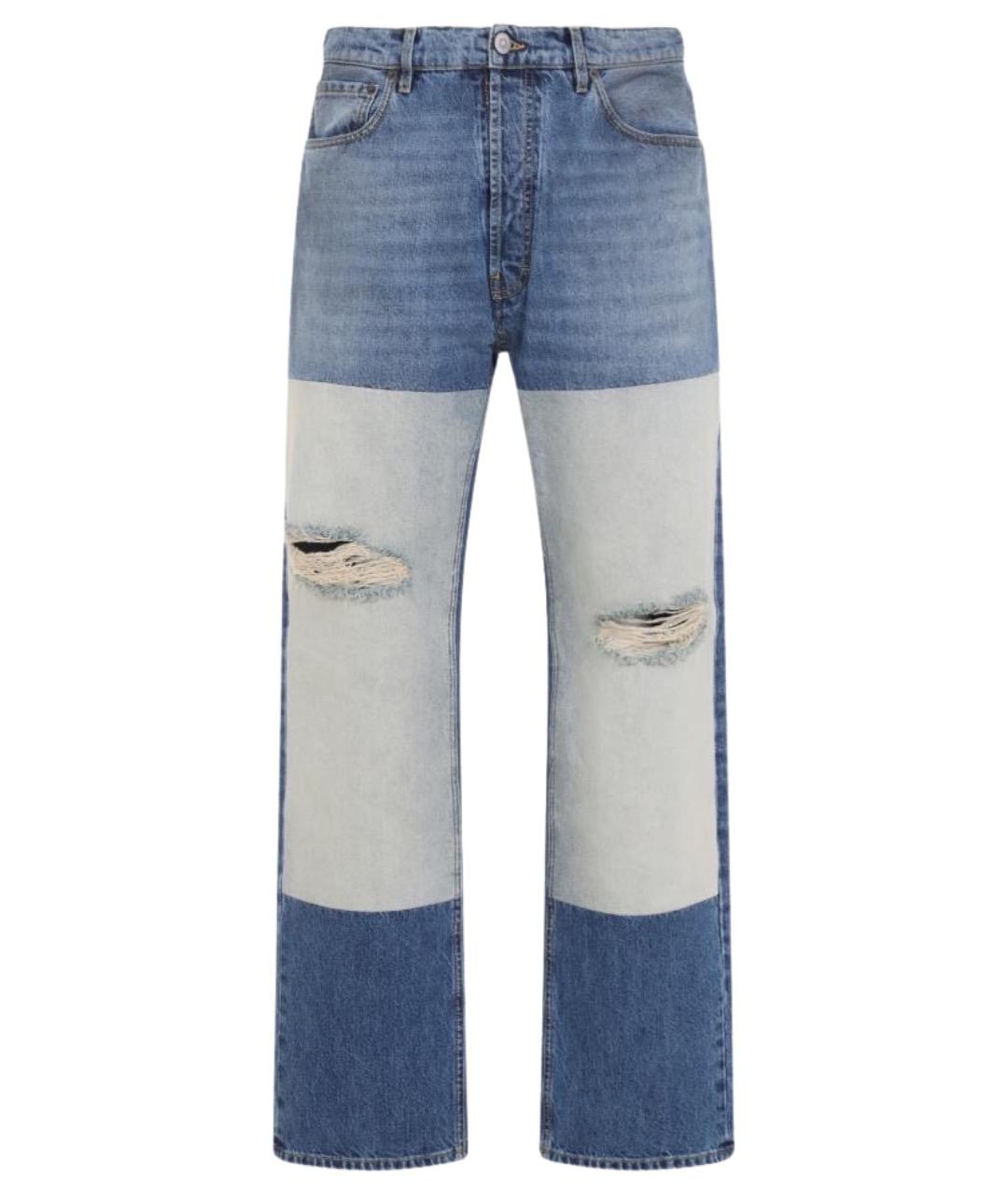 MAISON MARGIELA Синие хлопковые прямые джинсы, фото 1