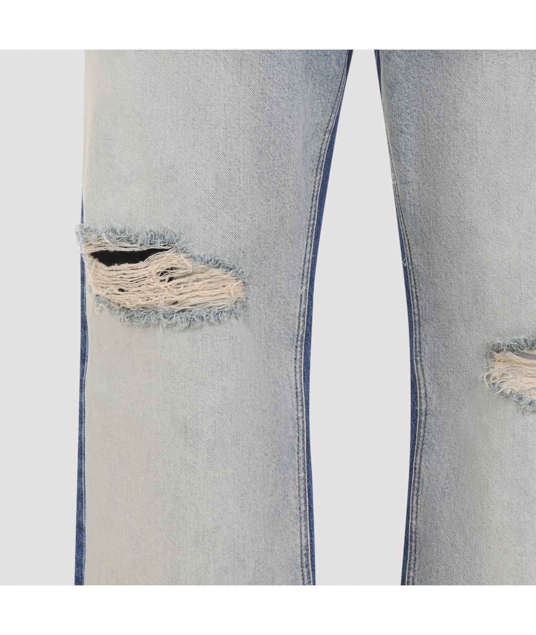 MAISON MARGIELA Синие хлопковые прямые джинсы, фото 5