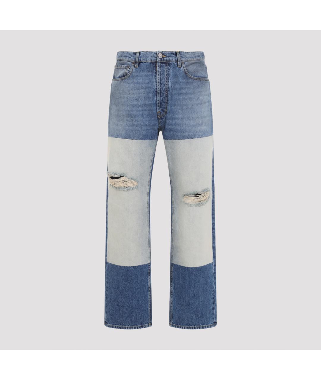 MAISON MARGIELA Синие хлопковые прямые джинсы, фото 3