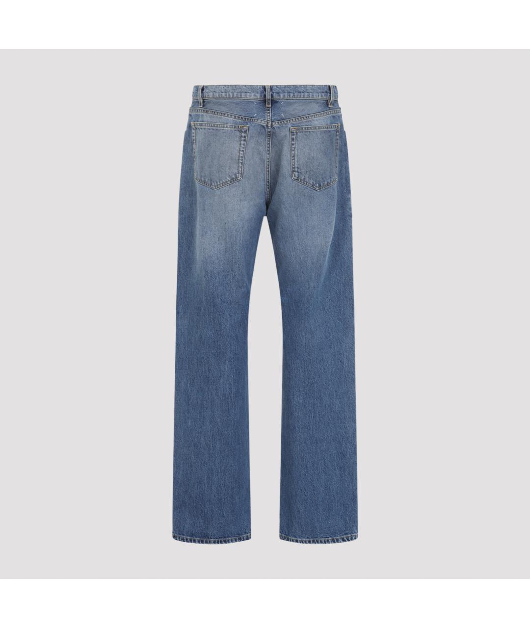 MAISON MARGIELA Синие хлопковые прямые джинсы, фото 4