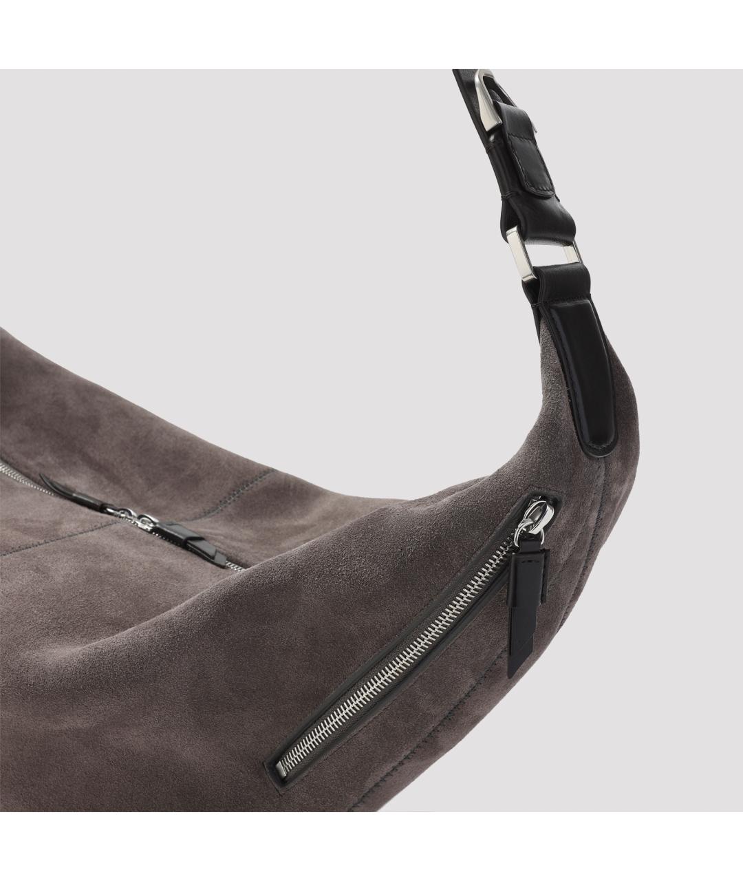 LEMAIRE Серая замшевая сумка через плечо, фото 3
