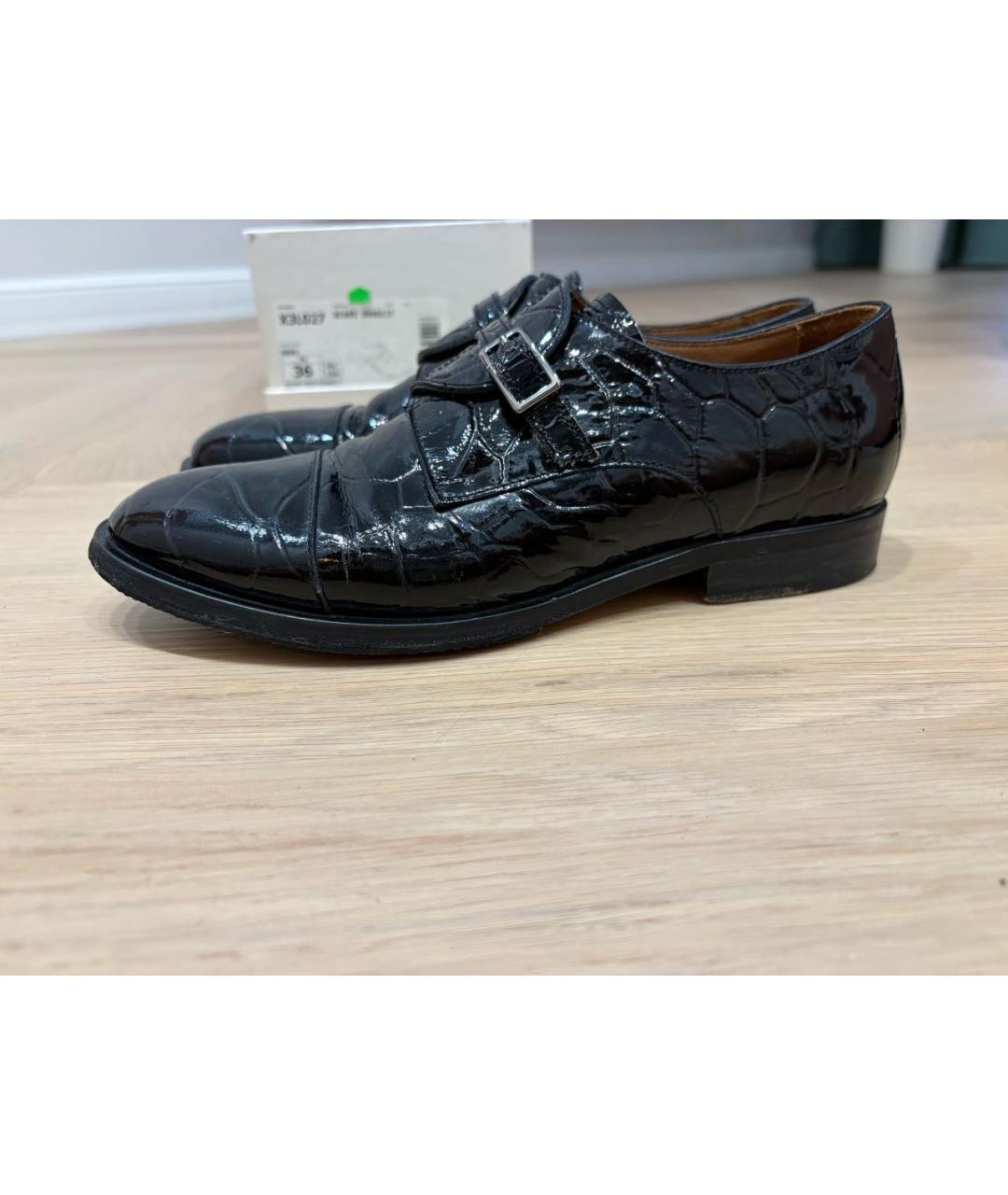 EMPORIO ARMANI Черные лоферы из лакированной кожи, фото 8