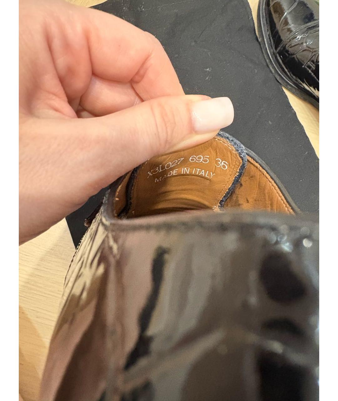 EMPORIO ARMANI Черные лоферы из лакированной кожи, фото 6