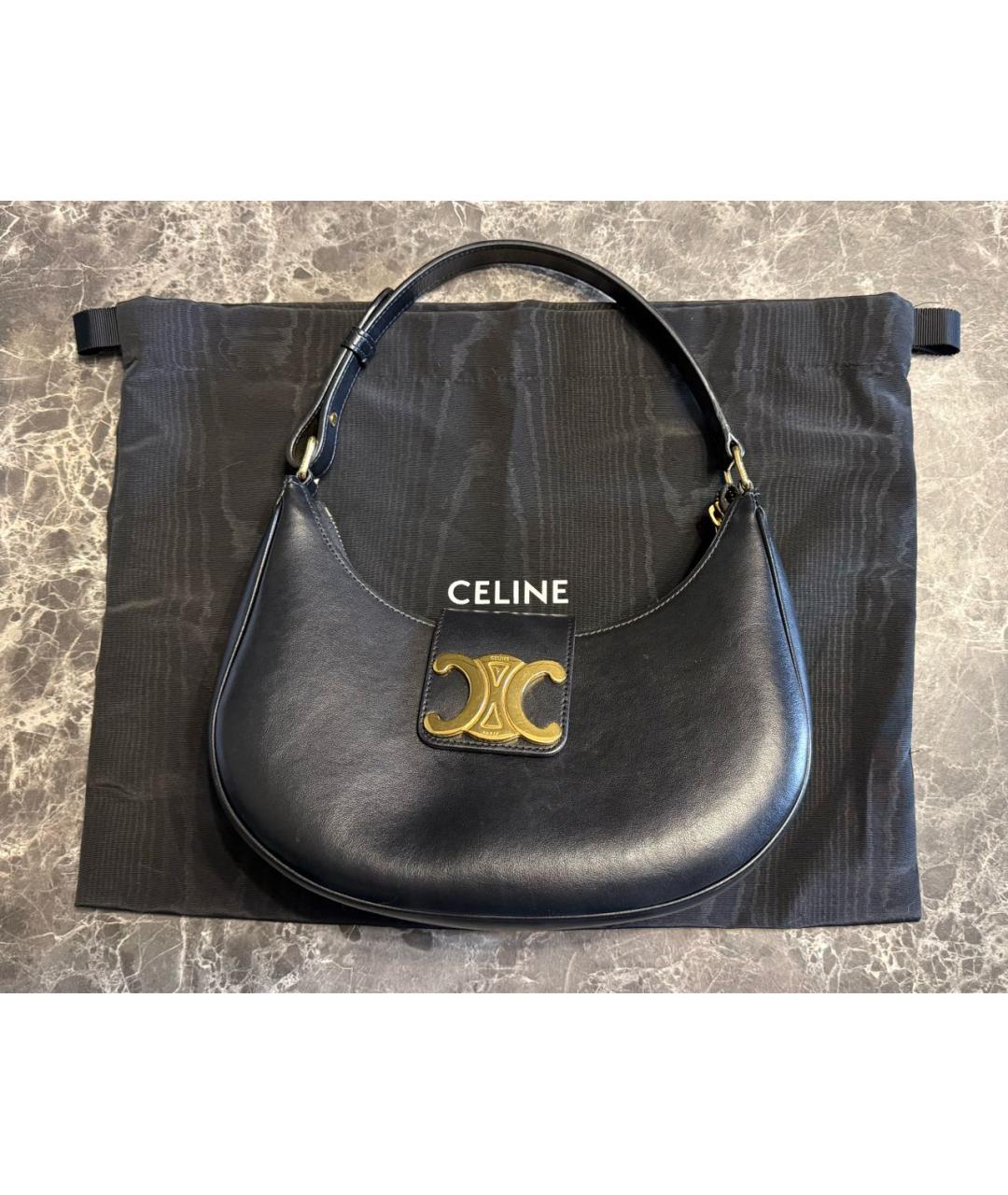 CELINE Черная кожаная сумка через плечо, фото 5