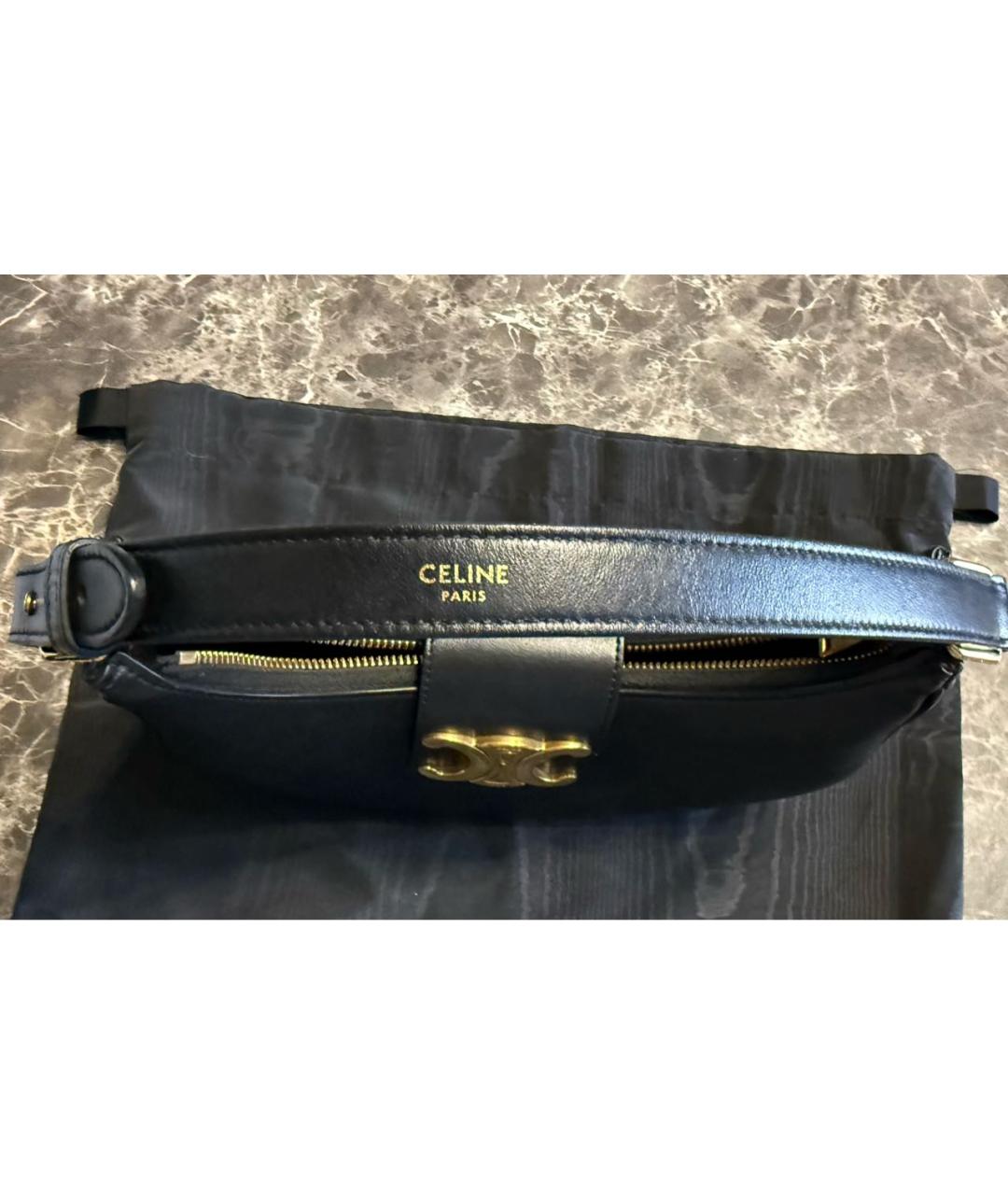 CELINE Черная кожаная сумка через плечо, фото 4