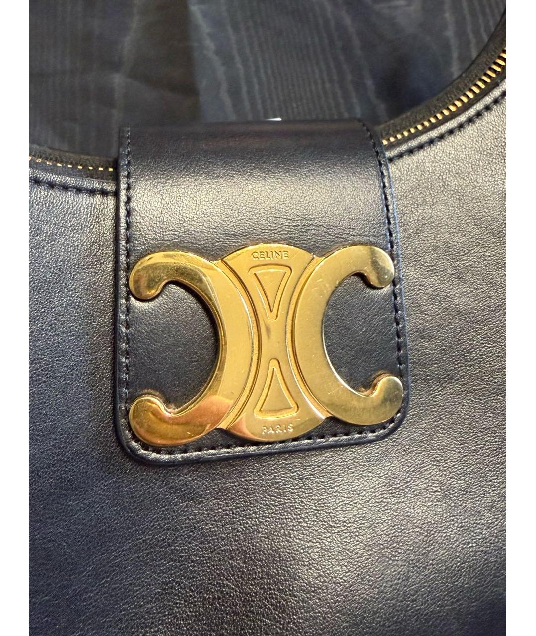 CELINE Черная кожаная сумка через плечо, фото 3