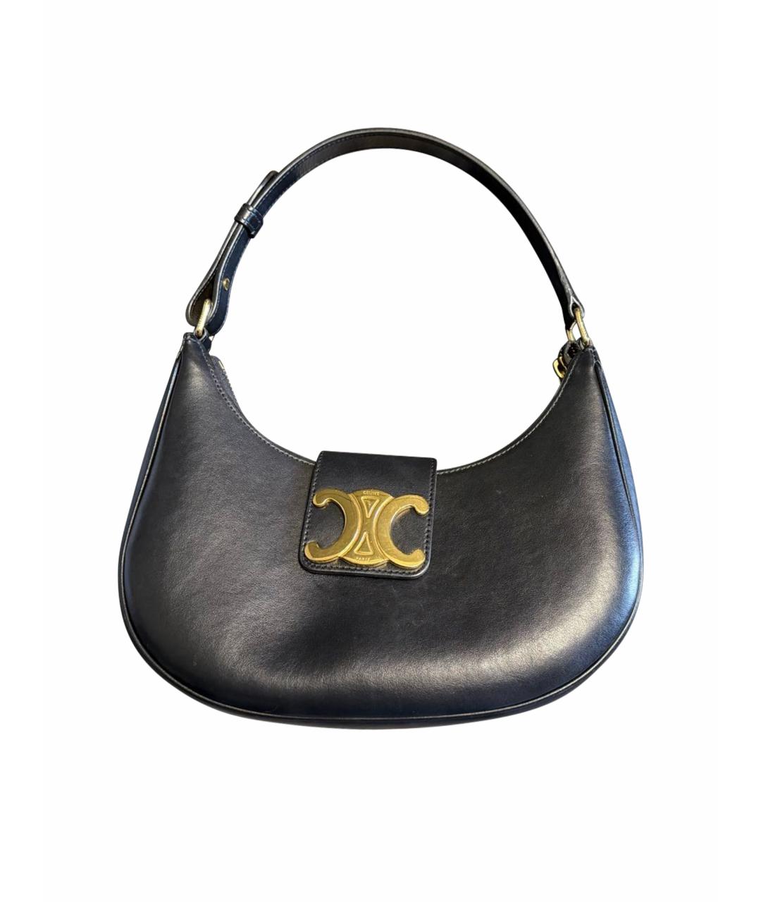 CELINE Черная кожаная сумка через плечо, фото 1