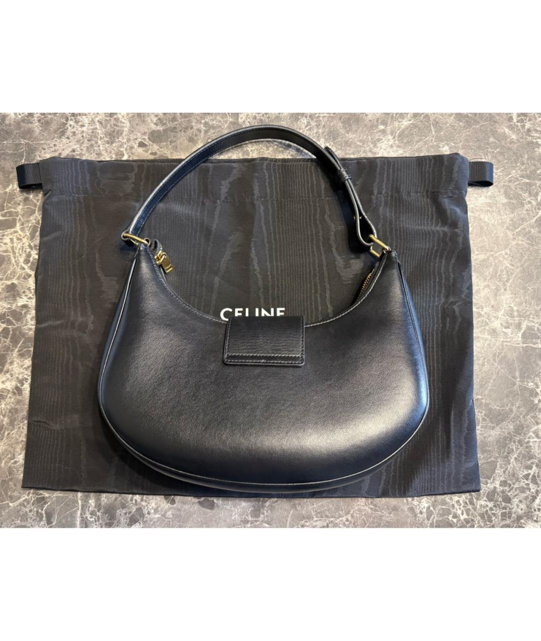 CELINE Черная кожаная сумка через плечо, фото 2