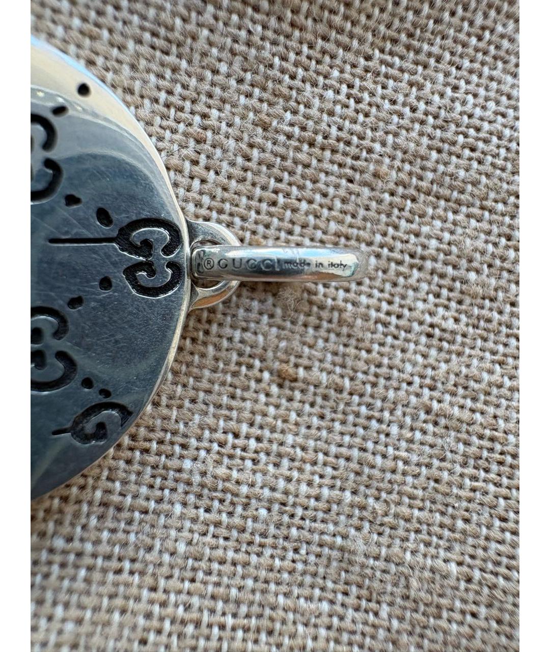 GUCCI Бордовая серебряная подвеска, фото 3