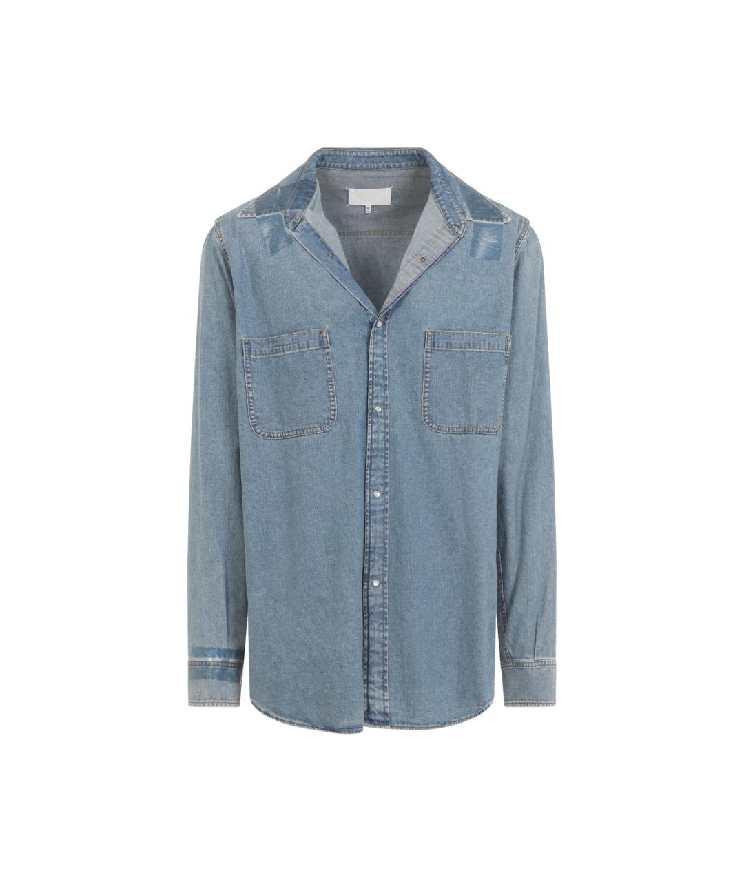 MAISON MARGIELA Синяя хлопковая кэжуал рубашка, фото 1