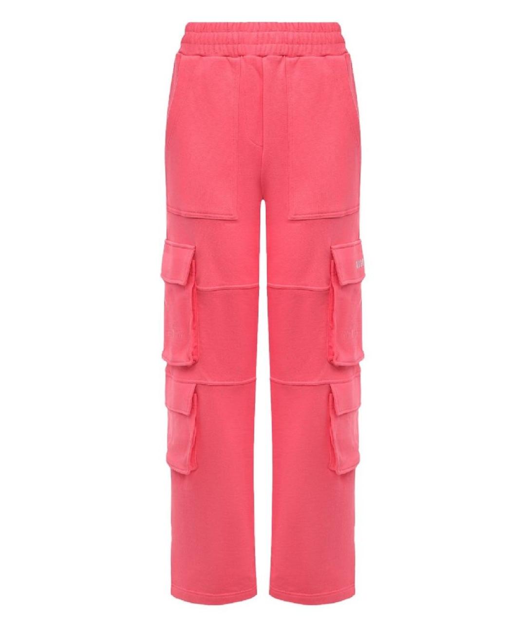 MSGM Розовые хлопковые прямые брюки, фото 8