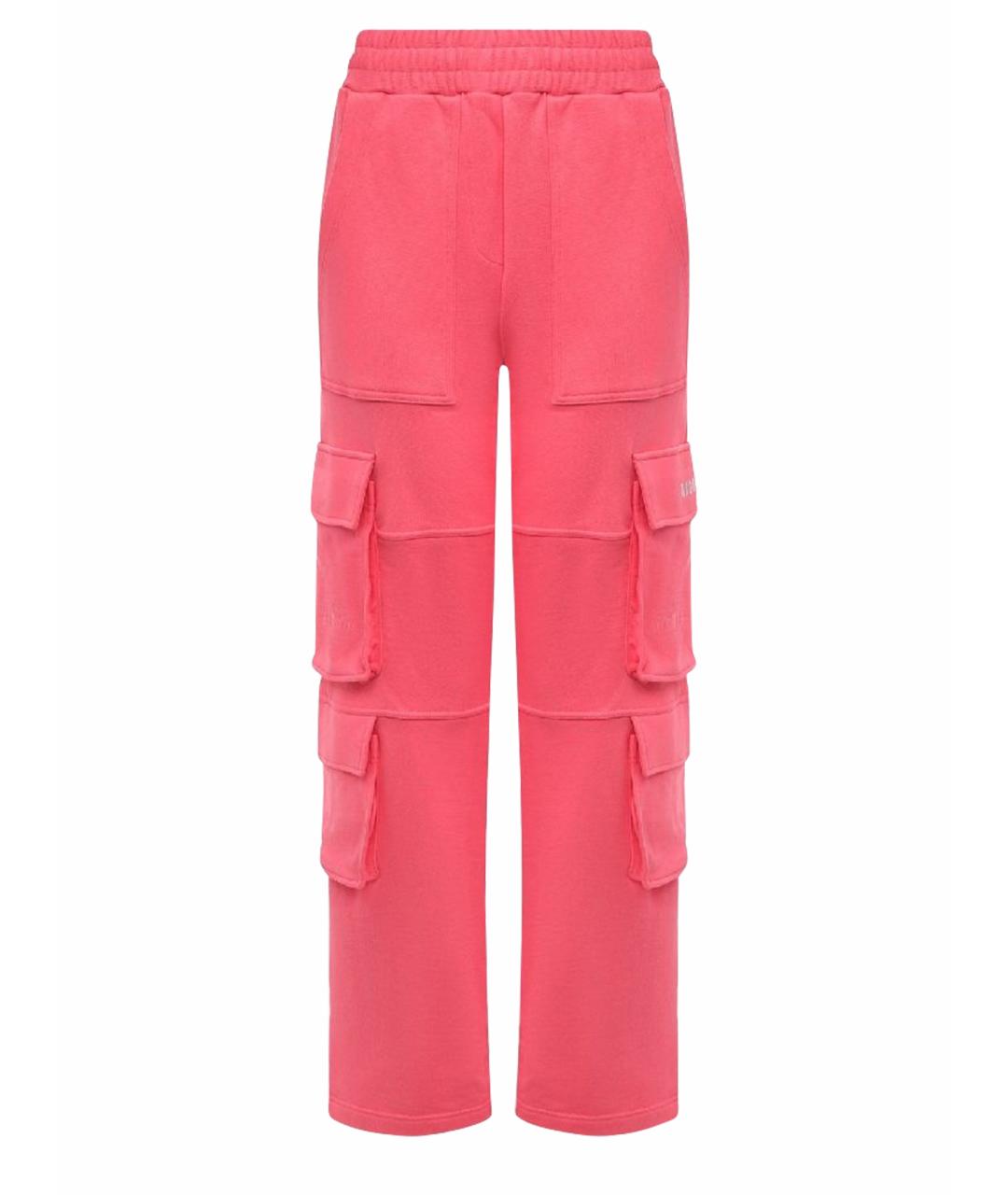 MSGM Розовые хлопковые прямые брюки, фото 1