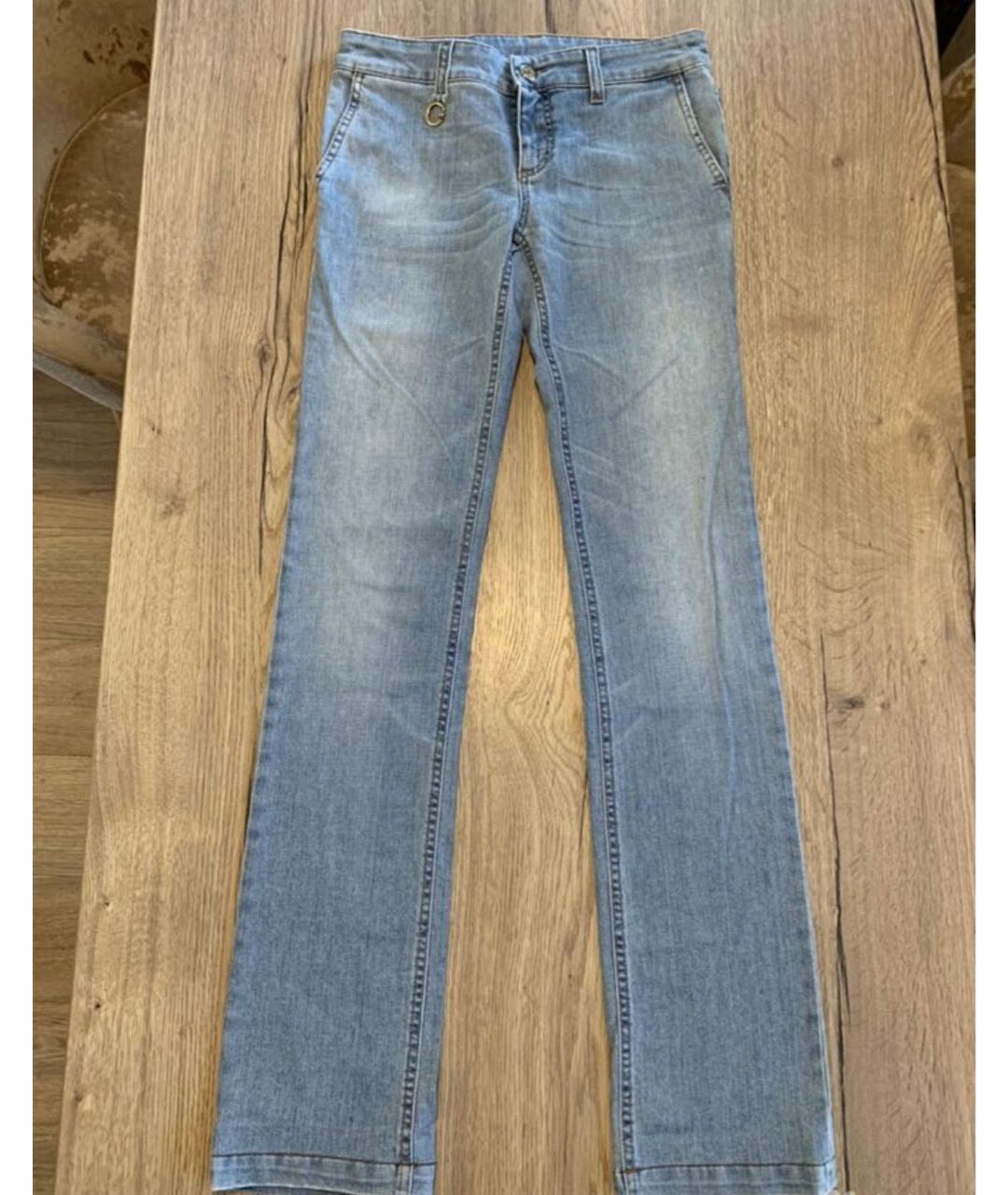 GUCCI Голубые хлопковые прямые джинсы, фото 9