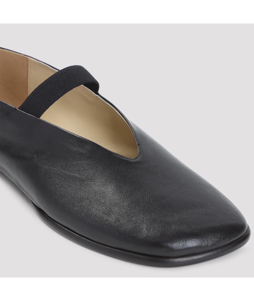 LEMAIRE Черные кожаные балетки, фото 4