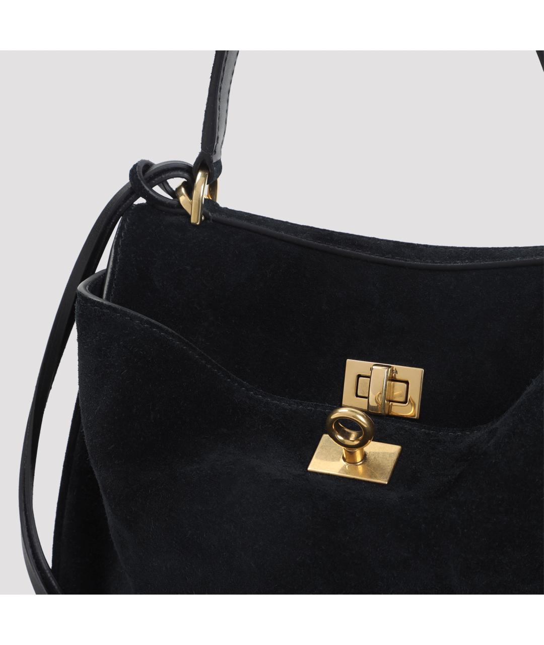 BALENCIAGA Черная замшевая сумка тоут, фото 3