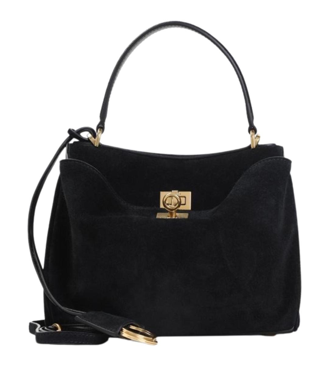 BALENCIAGA Черная замшевая сумка тоут, фото 1